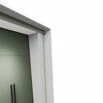 Напольное прямоугольное зеркало в белой металлической раме MUSCA Slim Leg XL 220 см (в тонкой раме на ножке)